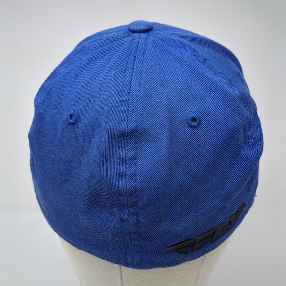 Fly Racing Fitted Hat Blue S/M Flexfit Solid 6 Panel Outdoor Stretch - Picture 5 of 8